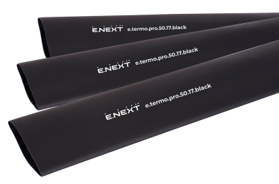 Термосвиваем шлаух с лепилен слой e.termo.pro.50.17.black, 50/17 мм, 1 м, черен
