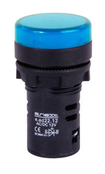 Индикаторна лампа LED e.ad22.12.blue, Ø22мм 12V АС/DC синя