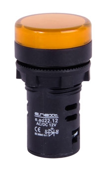 Индикаторна лампа LED e.ad22.12.yellow, Ø22мм 12V АС/DC жълта