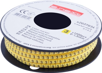 Cable marker E.MARKER STAND 0–1.5 mm², symbol "3", 1000 pcs.