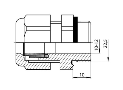 Brass cable gland PG16 e.met.pg.stand.16, IP65, nickel-plated brass, E.NEXT