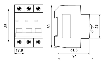 Întrerupător modular e.mcb.pro.60.3.D.32, 3P, D32, 32 A, 6 kA