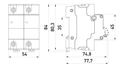 Modular circuit breaker e.MCB STAND 100, 2P, C125, 125 A, 10 kA, E.NEXT