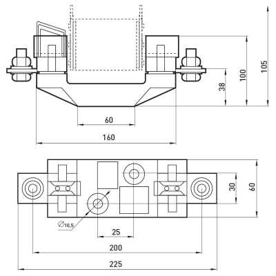 Fuse holder E.FUSE NT2.H, size 2, 400 A, E.NEXT