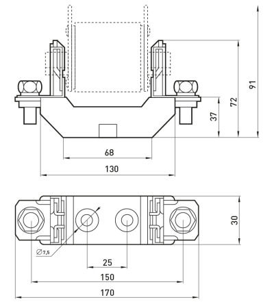 Fuse holder E.FUSE NT0.H, size 0, 160 A, E.NEXT