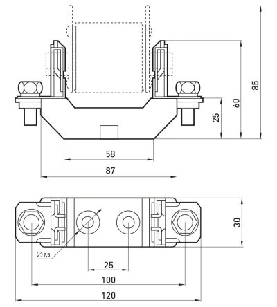 Fuse holder E.FUSE NT00.H, size 00, 160 A, E.NEXT