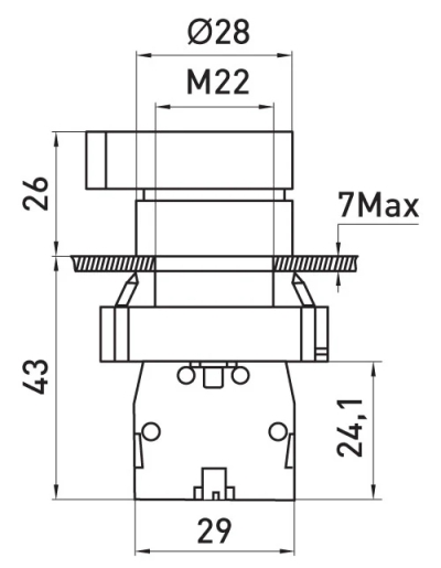 Switch E.MB.BJ25 2 positions, 1NO+1NC, with extended handle, E.NEXT