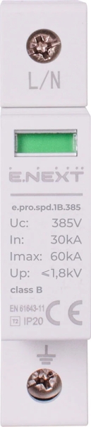 Surge protection device E.PRO.SPD.1B.385 1P (class B), E.NEXT