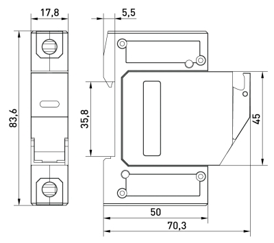 DIN-rail fuse holder E.FUSE GPV 10×38 H1, 1P 32 A, E.NEXT