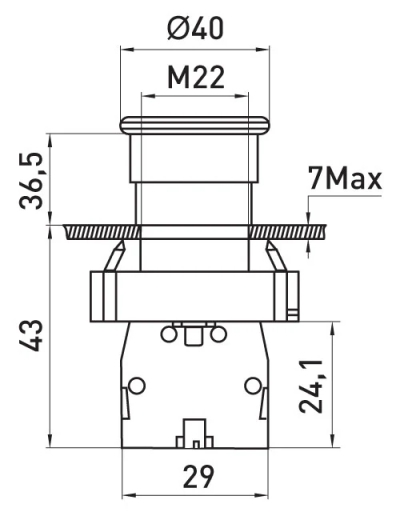 Бутон тип гъба e.mb.bc31, без фиксация, зелен, 1NO E.NEXT