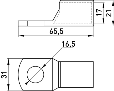 Verzinnter Kupferkabelschuh zum Löten E.END.STAND.C.150 (16,5 mm Öffnung) E.NEXT