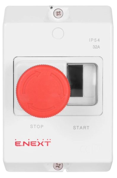 Plastic housing E.MP.PRO.BOX IP54 with "Stop" button E.NEXT