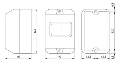Plastic housing E.MP.PRO.BOX IP54 with "Stop" button E.NEXT