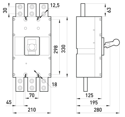MCCB e.industrial.ukm.1600s.1600.3p, 1600 A, E.NEXT
