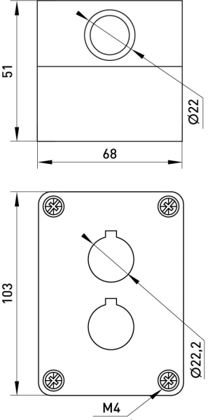 Cutie pentru 2 butoane e.mb.box02 E.NEXT
