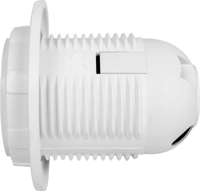 Plastic lamp holder e.lamp E27.pl.white, E27 with nut, white, E.NEXT