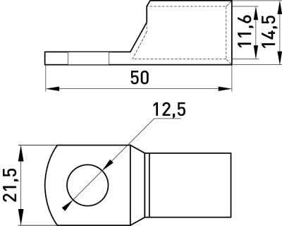 Cable lug with ear e.end.stand.c.70, M12 E.NEXT