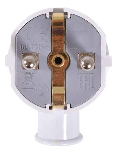 Household plug e.plug.angle.005.16, with protection, 16 A, angled white, with handle, E.NEXT
