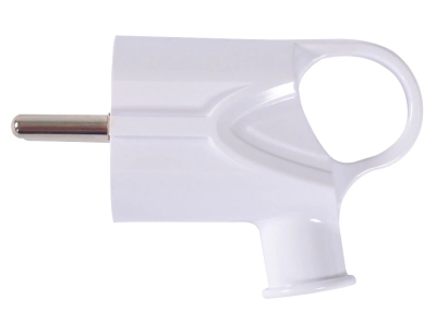 Household plug e.plug.angle.005.16, with protection, 16 A, angled white, with handle, E.NEXT