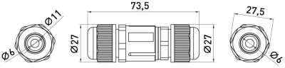 Waterproof cable connector e.wcc.cnp20, IP68, E.NEXT