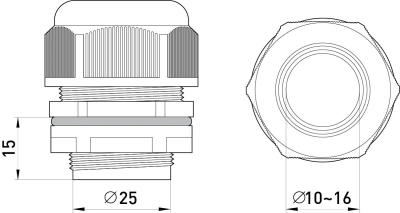 Wasserdichte Armatur e.mg.stand.25, IP68, schwarz E.NEXT