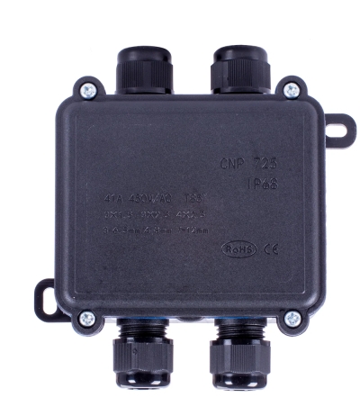 Distribution box e.wdb.cnp723.4t.b with terminal block, 103×96×42 mm, IP68, E.NEXT