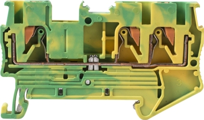 Terminal block yellow-green for DIN rail e.tc.z.din.spring.2,5.1-2, E.NEXT