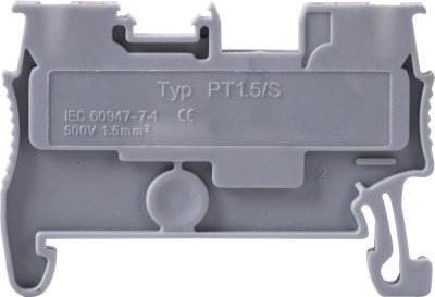 Terminal block screwless e.tc.din.spring.1,5 for DIN rail, E.NEXT