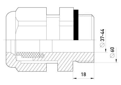 Connector E.PGL.STAND.48, WITH extended thread AND SEAL, E.NEXT