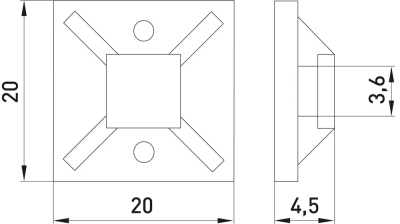 Self-adhesive CABLE TIE BASE E.CTB.STAND.20.20, (100 PCS.) 20×20MM, E.NEXT