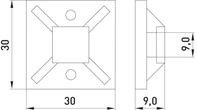 Self-adhesive CABLE TIE BASE E.CTB.STAND.30.30, (100 PCS.) 30×30MM, E.NEXT
