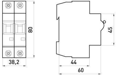 MODULARER LEISTUNGSSCHALTER E.INDUSTRIAL.MCB.100.2.C25, 2 P, 25A, C, 10KA E.NEXT