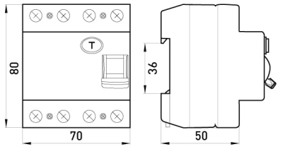Earthquake protection DTZ E.INDUSTRIAL.RCCB.4.63.30, 4P, 63 A, 30 mA, TYPE AC, E.NEXT