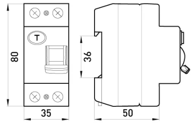 Earthquake protection DTZ E.INDUSTRIAL.RCCB.2.25.30, 2P, 25 A, 30 mA, TYPE AC, E.NEXT