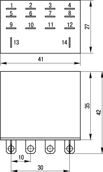INTERMEDIATE RELAY E.CONTROL.P1044 10A, 4 GROUPS OF CONTACTS, COIL 24V AC E.NEXT