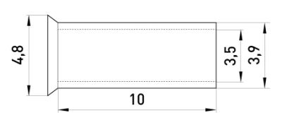KABELSCHUH, UNISOLIERT, E.TERMINAL.STAND.EN.6.10 6,0 MM², L=10 MM E.NEXT