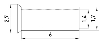 TERMINAL CABLU, NEIzolat, E.TERMINAL.STAND.EN.1.6 1.0 MM², L=6 MM E.NEXT
