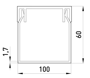 CABLE channel E.TRUNKING.STAND.100.60, 100×60MM, 2M, E.NEXT