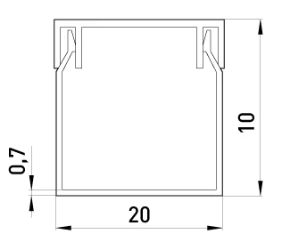 CABLE channel E.TRUNKING.STAND.20.10, 20×10MM, 2M, E.NEXT