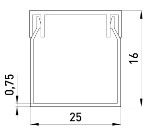CABLE channel E.TRUNKING.STAND.25.16, 25×16MM, 2M, E.NEXT