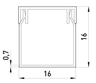 CABLE channel E.TRUNKING.STAND.16.16, 16×16MM, 2M, E.NEXT