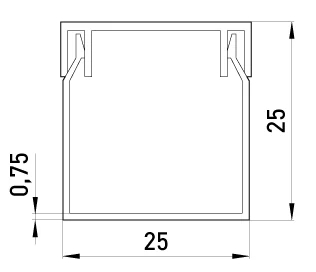 CABLE channel E.TRUNKING.STAND.25.25, 25×25MM, 2M, E.NEXT