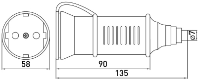 Industrial portable socket E.SOCKET.PRO.2.16, 2P., 220 V, 16 A (212), E.NEXT