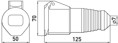 Industrial portable socket E.SOCKET.PRO.3.16, 3P., 220 V, 16 A (213), E.NEXT