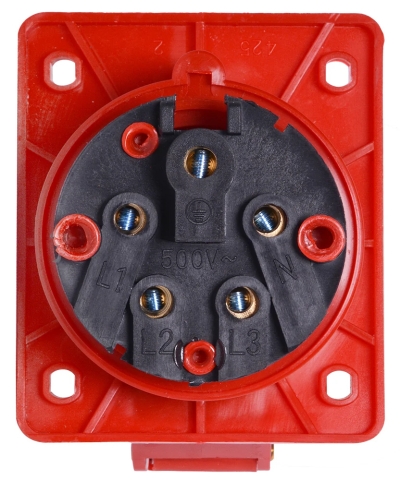 Industrial socket FOR PANEL E.SOCKET.PRO.5.32.WALL, 5P., 380 V, 32 A (425), E.NEXT