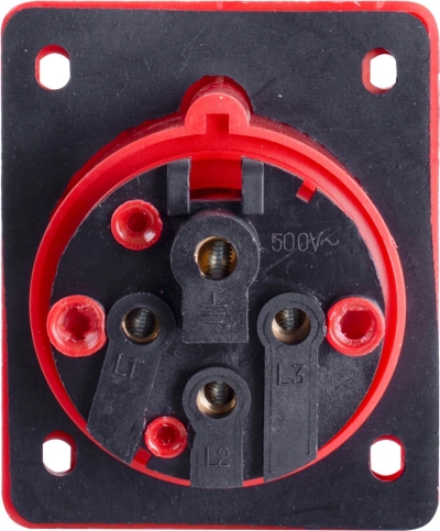 Industrial socket FOR PANEL E.SOCKET.PRO.4.32.WALL, 4P., 380 V, 32 A (424), E.NEXT