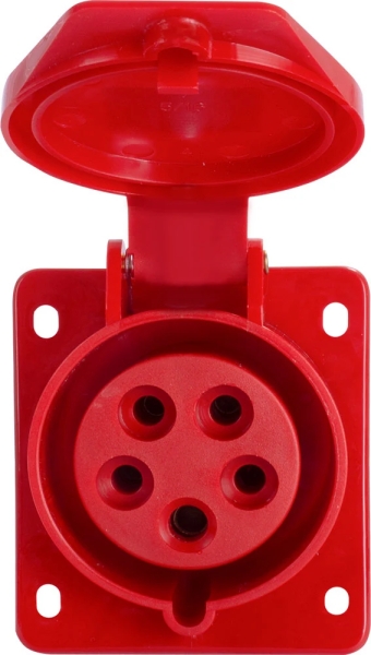 Industrial socket FOR PANEL E.SOCKET.PRO.5.16.WALL, 5P., 380 V, 16 A (415), E.NEXT