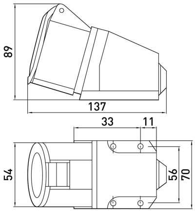 WALL industrial socket E.SOCKET.PRO.4.16, 4P., 380 V, 16 A (114), E.NEXT