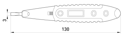 Indicator-tester E.TOOL.TEST10 130×3 straight SLOT ACE/DC12 -250 V, E.NEXT