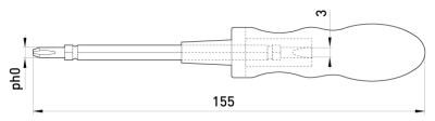 Indicator-screwdriver E.TOOL.TEST07 190×4, 5XPH1STRAIGHT+CROSS AC100-500 V, E.NEXT